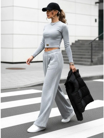 Dámský komplet kalhot a topu šedý Dstreet model 21970710 - FashionStreet Dámský komplet kalhot a topu šedý Dstreet model 21970710 - FashionStreet