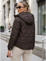 Kurtka damska przejściowa z kapturem brązowa model 22102037 - FashionStreet