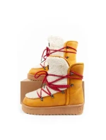 D.Franklin sněhule dámské zimní módní kožešina zateplené hořčice dámské