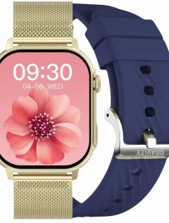 Dámské chytré hodinky  Navy Blue Strap + zlatý náramek model 21806491 - Gravity