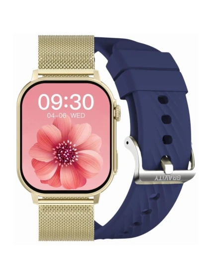 Dámské chytré hodinky GRAVITY GT15-11 Navy Blue Silicone Strap + zlatý náramek Dámské chytré hodinky GRAVITY GT15-11 Navy Blue Silicone Strap + zlatý náramek