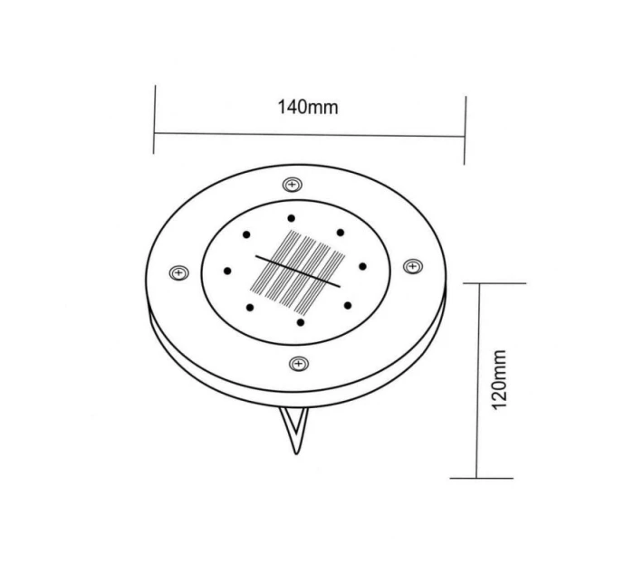 SOLÁRNÍ LAMPA 8 LED SMD PRO PROLOMENÍ KPL.4PCS