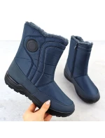 Dámské ploché zateplené sněhule tmavě modré Potocki SU33310 Dámské ploché zateplené sněhule tmavě modré Potocki SU33310