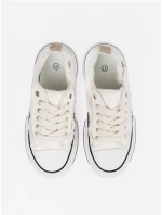 Zajímavé dámské  tenisky bílé platforma