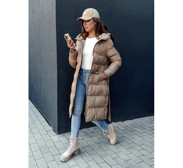 Dámský prošívaný kabát béžový Dstreet model 21978689 - FashionStreet Dámský prošívaný kabát béžový Dstreet model 21978689 - FashionStreet