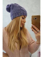 Fleecová čepice fialová model 18750501 - K-Fashion Fleecová čepice fialová model 18750501 - K-Fashion