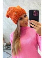 Dámská čepice oranžová model 18752343 - K-Fashion Dámská čepice oranžová model 18752343 - K-Fashion