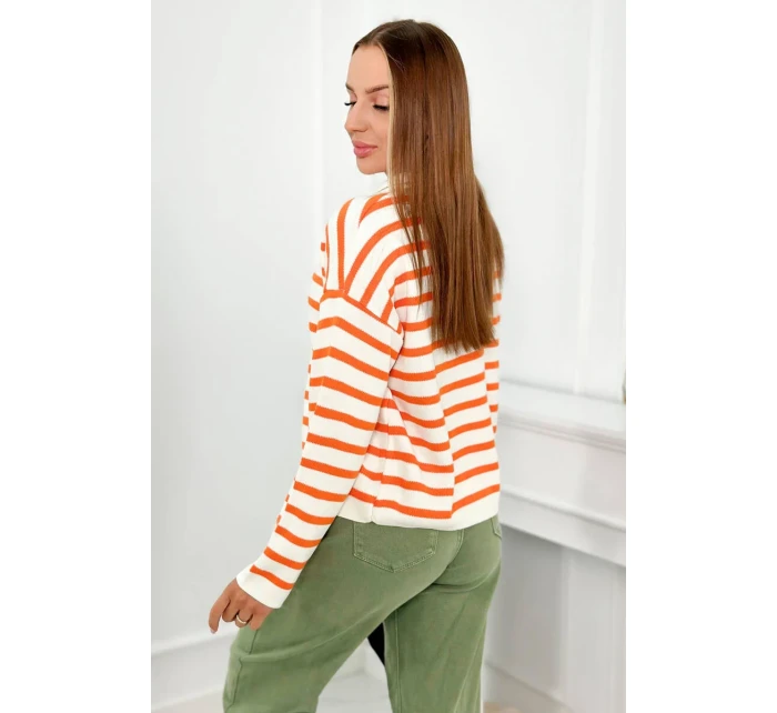 Pruhovaný svetr pomeranč