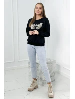 Mikina s potiskem černý