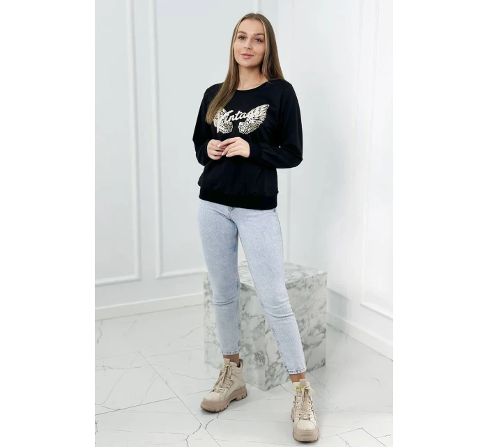 Mikina s potiskem černý