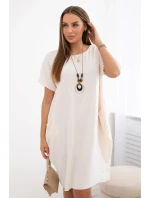 Šaty s kapsami a přívěskem světle béžová Šaty s kapsami a přívěskem světle béžová