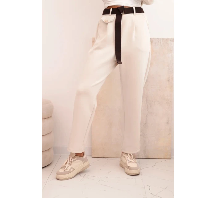 Komplet dámský máslový mikina s kapucí a kalhoty s páskem béžový Komplet dámský máslový mikina s kapucí a kalhoty s páskem béžový