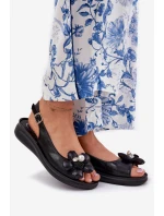 Dámské Sandály S Dekorativním Černé model 21691852 - Boto Dámské Sandály S Dekorativním Černé model 21691852 - Boto