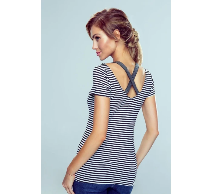 Meg pruhované tričko bílo-černé - Eldar