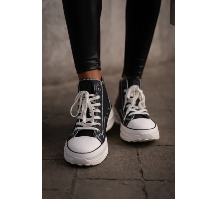 Dámské Tenisky Na Platformě Eko Kožené Big Star Černé Dámské Tenisky Na Platformě Eko Kožené Big Star Černé