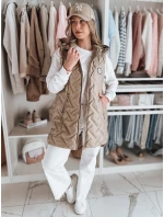 Dámská přechodná prošívaná vesta GRANDI camel FashionStreet TY4829
