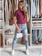 Dámské džínové kalhoty slim fit s květinovým vzorem ARTJEANS blue FashionStreet UY2446