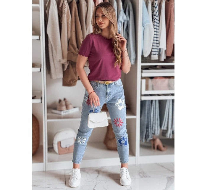 Dámské džínové kalhoty slim fit s květinovým vzorem ARTJEANS blue FashionStreet UY2446