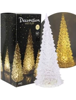 DEKORATIVNÍ VÁNOČNÍ STROMEK TRANSPARENTNÍ LED TEPLÁ BÍLÁ 27CM