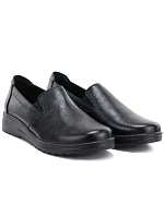 Dámské kožené polobotky na klínovém podpatku, černé, bez model 22317045 - Potocki Dámské kožené polobotky na klínovém podpatku, černé, bez model 22317045 - Potocki