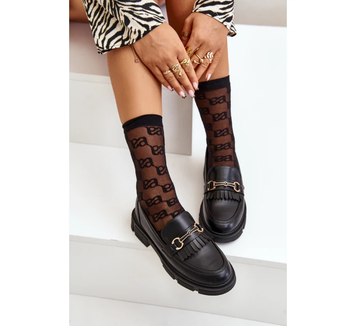 Dámské Mokasíny S Ozdobou Eko Kůže Černé model 21670538 - Boto