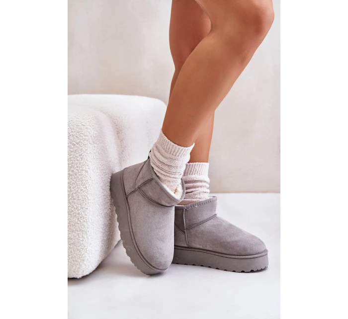 Dámské Sněhule Na Platformě Zateplené Kožíškem Šedé model 21672076 - Boto Dámské Sněhule Na Platformě Zateplené Kožíškem Šedé model 21672076 - Boto