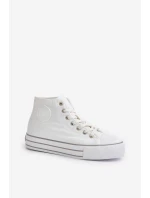 Zateplené dámské tenisky na platformě model 21675260 bílé - Big Star Shoes