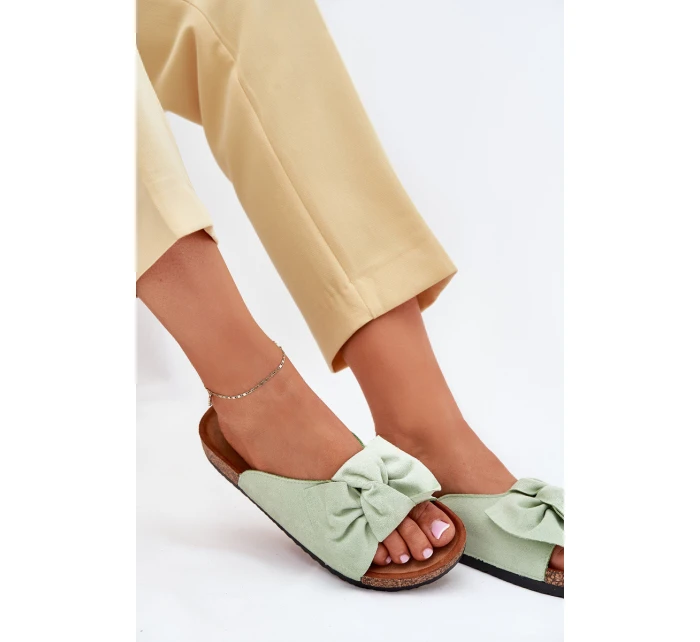 Dámské Sandály Na Podešvi S Mašlí Mátové model 21701504 - Boto Dámské Sandály Na Podešvi S Mašlí Mátové model 21701504 - Boto