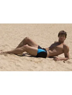 Plavky Andy2 M-106 černé s modrou - Marko