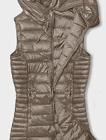 Prošívaná vesta s kapucí cappuccino (16M9113-62)