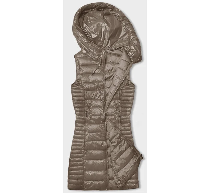 Prošívaná vesta v barvě cappuccino s kapucí model 18934679 - J.STYLE