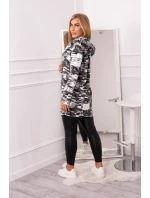 Plášť s šedým + černým nápisem