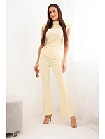 Dámský komplet s  a širokými kalhotami žlutý model 22084839 - K-Fashion