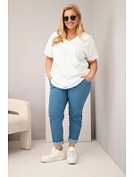 Dámská bavlněná halenka Plus Size s motýlky bílá Dámská bavlněná halenka Plus Size s motýlky bílá