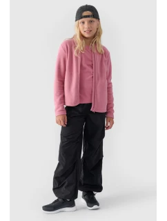 Dívčí fleece s límcem Slim 4F Růžový 4FJWMM00TFLEF261-56S