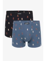 Pánské boxerky ATLANTIC 2Pack - tmavě modrá/modrá