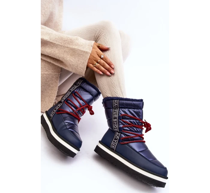 Dámské sněhule s tkaničkami, tmavě modrá Lilara Dámské sněhule s tkaničkami, tmavě modrá Lilara