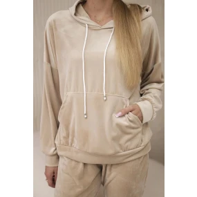 Velurová souprava klokaní béžová model 20710864 - Koucla