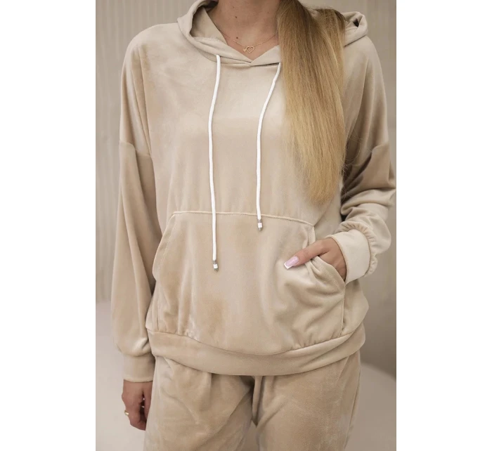 Velurová souprava klokaní béžová model 20710864 - Koucla