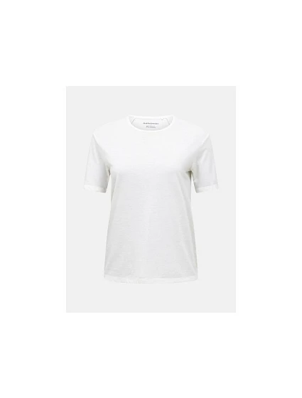 Dámské tričko PEAK PERFORMANCE W Wool-Blend Shortsleeve, bílá barva Dámské tričko PEAK PERFORMANCE W Wool-Blend Shortsleeve, bílá barva