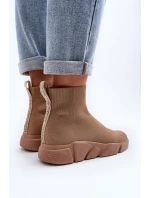 Dámské sportovní boty se ponožkou béžové Zirila Dámské sportovní boty se ponožkou béžové Zirila