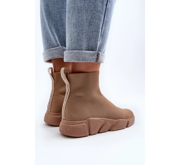 Dámské sportovní boty se ponožkou béžové Zirila Dámské sportovní boty se ponožkou béžové Zirila