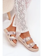 Vzorované Dámské Pantofle Na Platformě Béžové Sorina Vzorované Dámské Pantofle Na Platformě Béžové Sorina