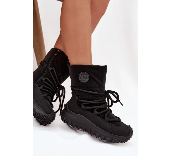 Kožené sněhule na platformě Lee Cooper LCJ-25-12-3660 Černé