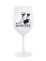 NERUŠŠŠ - bílá sklenice na víno 350 ml
