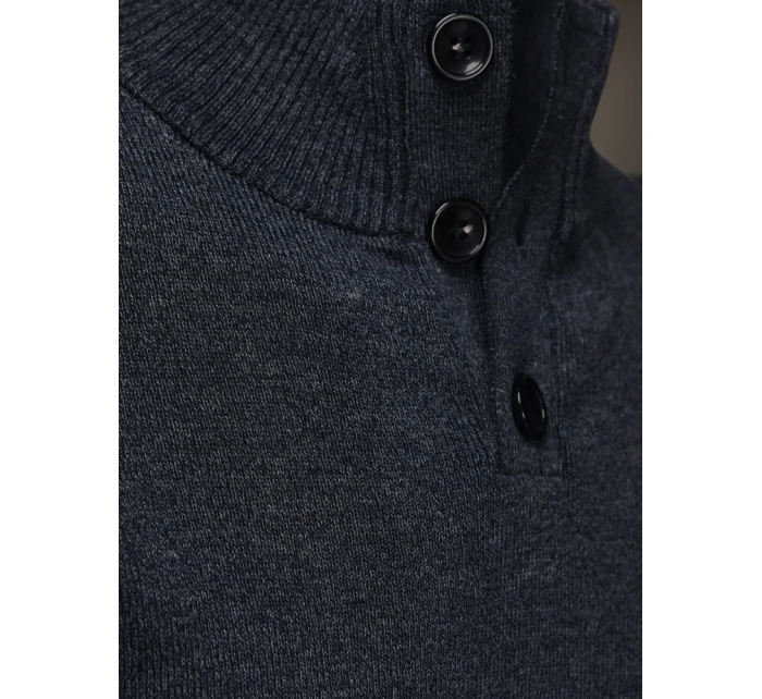 Pánský svetr se stojáčkem tmavě modrý FashionStreet WX2357 Pánský svetr se stojáčkem tmavě modrý FashionStreet WX2357