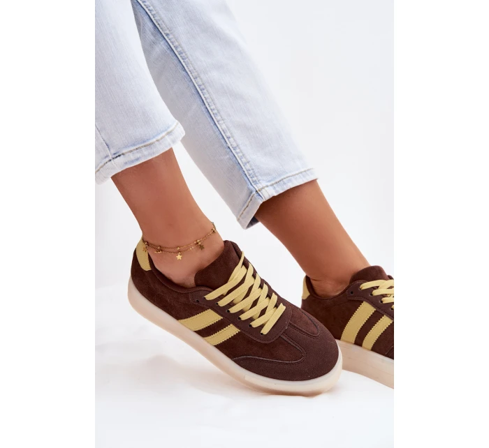 Dámské tenisky na platformě čokoládové model 21937670 - Boto