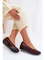 Kožené dámské polobotky na platformě Vinceza 39987 bordó