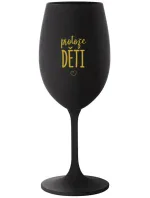 PROTOŽE DĚTI - černá sklenice na víno 350 ml PROTOŽE DĚTI - černá sklenice na víno 350 ml
