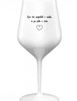 ON MĚ POŽÁDAL O RUKU A JÁ JEHO O VÍNO - bílá nerozbitná sklenice na víno 470 ml